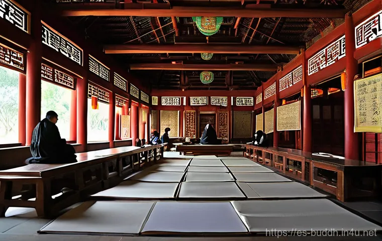 중국 불교의 역사 - **Prompt 1: The Silk Road Pilgrimage**
    "A wide shot of a group of intrepid, modestly robed Buddh...