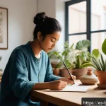 불교와 문화 융합 - A serene and minimalist art studio in a vibrant Hispanic urban setting, where a diverse group of art...